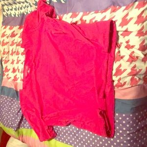 A hot pink v squareish neck